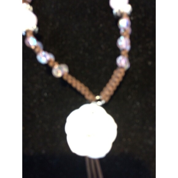 Cookie Lee Necklace Pink Genuine Crystals Choker 18" new Adjustable - Picture 2 of 4